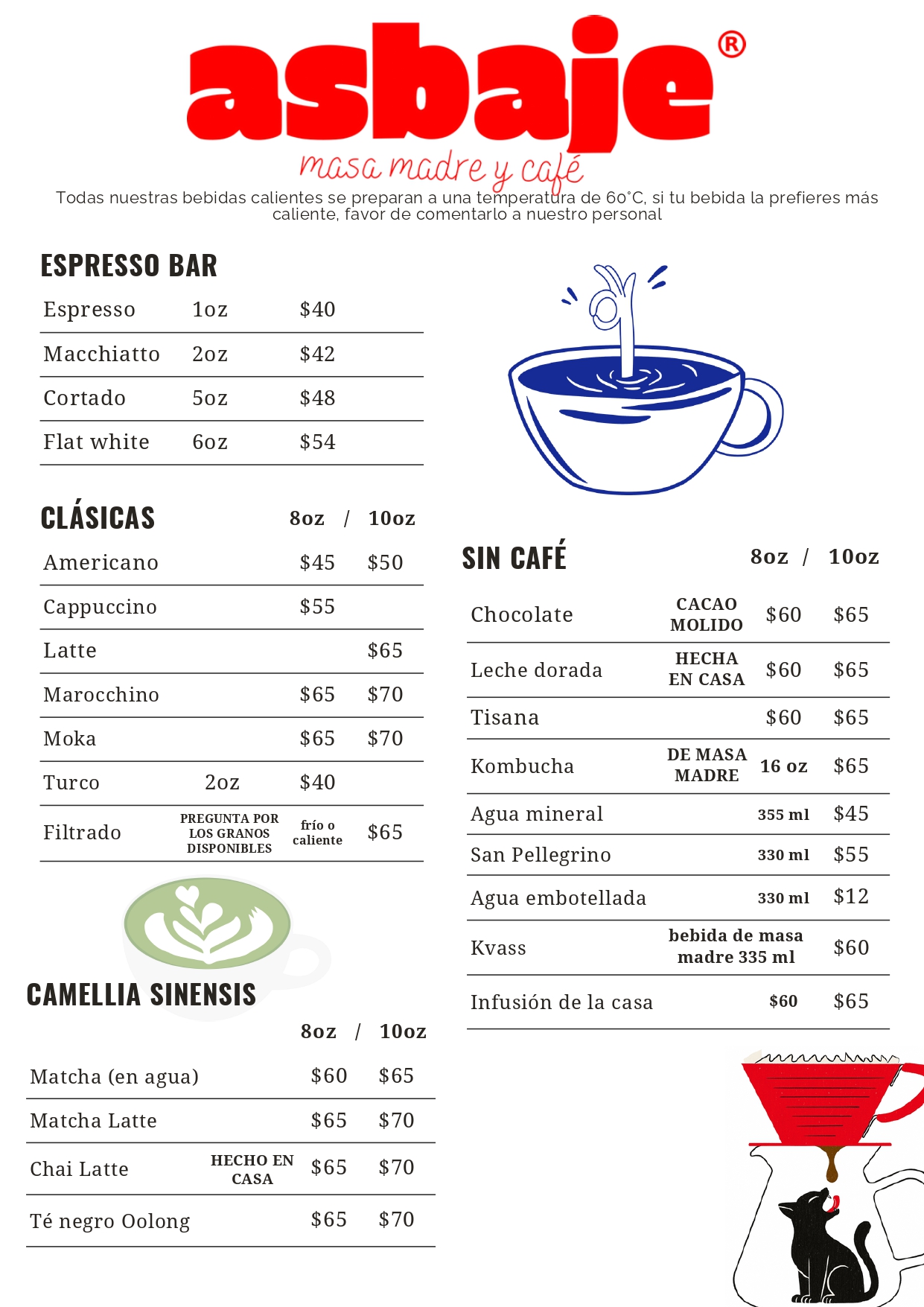 Menú de Bebidas - Página 1